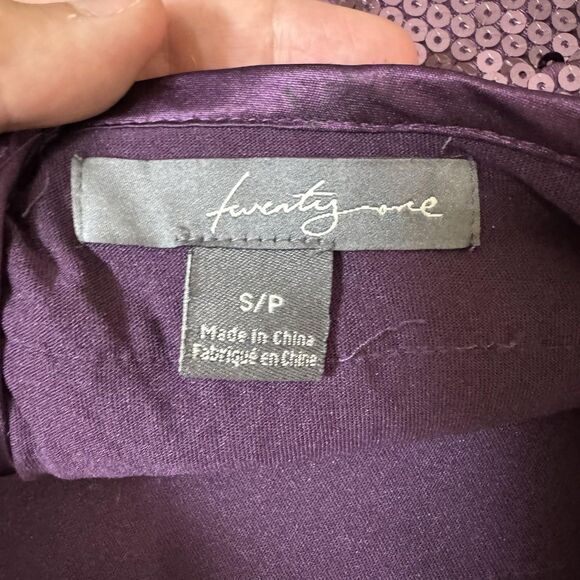 Forever 21 Skirt Womens Small Purple Sequin Tiered Mini Party Clubwear - Picture 5 of 10